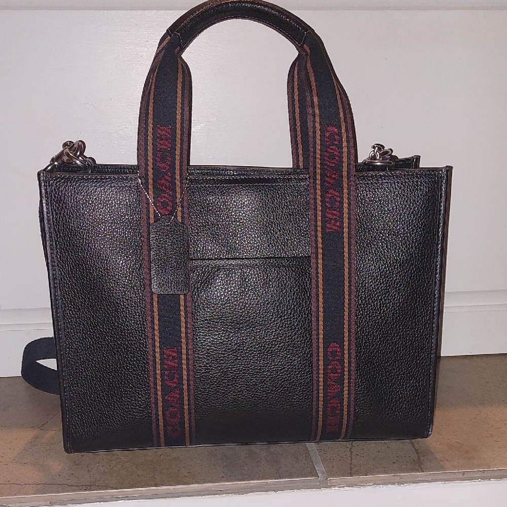 Womens Coach Smith Tote Black Leather Purse